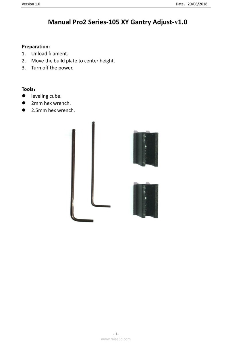 RAISE 3D Pro2 Series-105 XY User manual