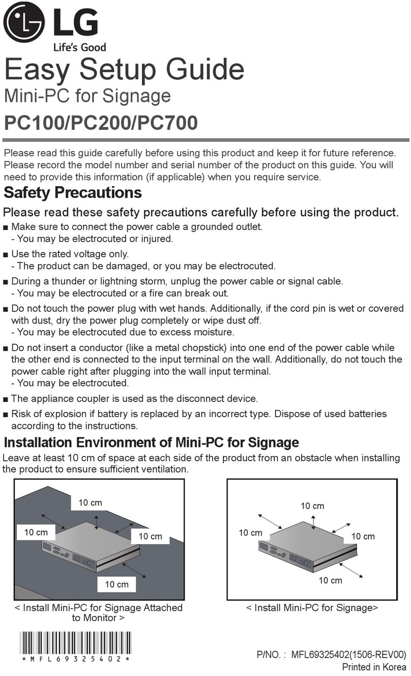LG PC100 Quick start guide LG PC100 Quick start guide