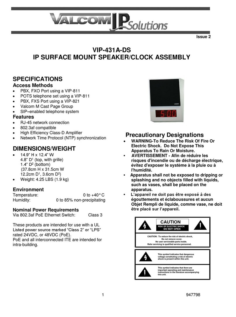 Valcom VIP-431A-DS User manual