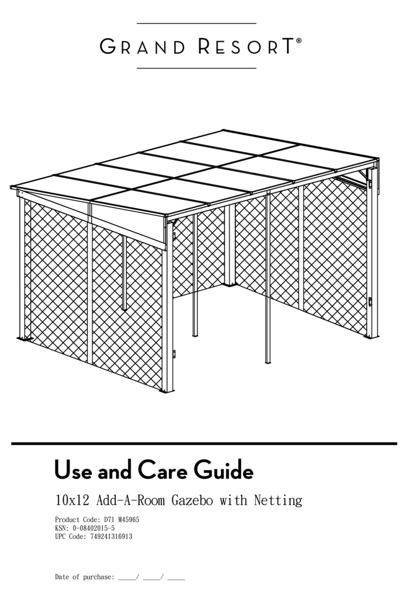 GRAND RESORT 10x12 Add-A-Room Gazebo with Netting User manual