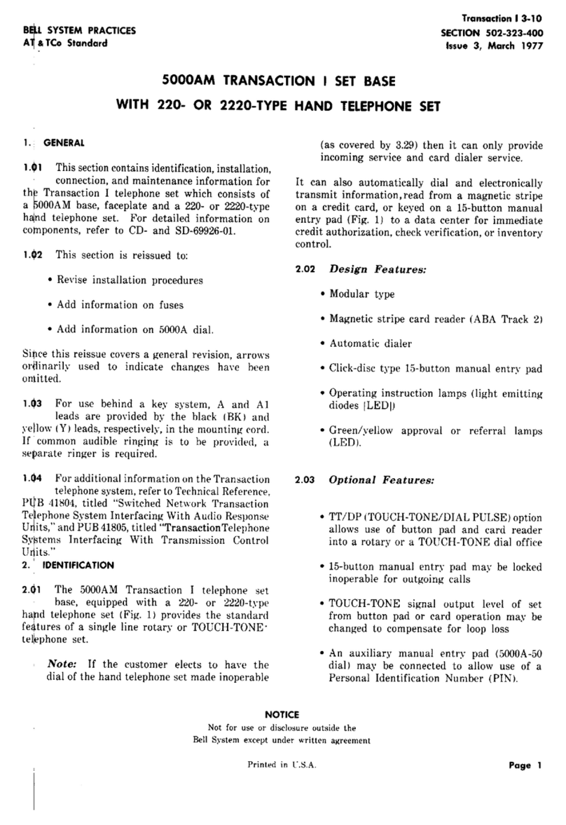 Bell 5000AM TRANSACTION I manual