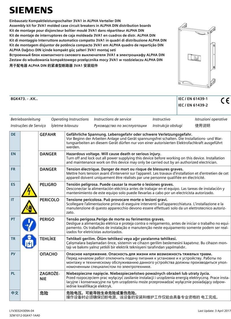 Siemens 8GK473 Series operating instructions
