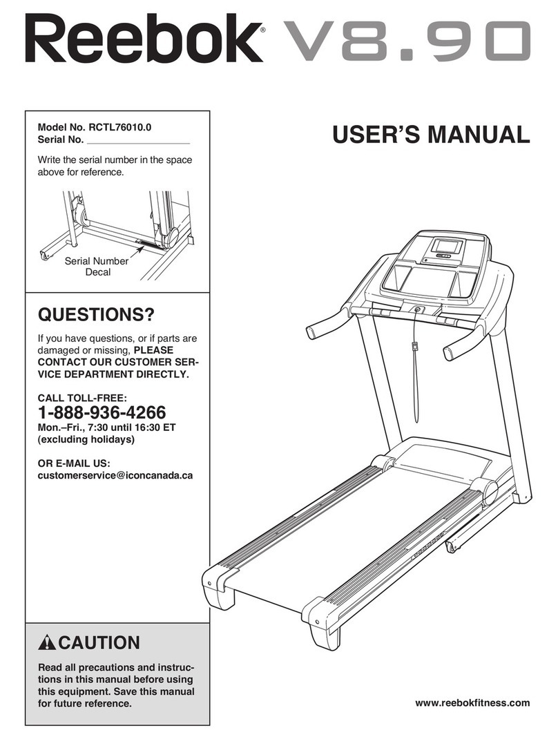 Reebok V 8.90 User manual