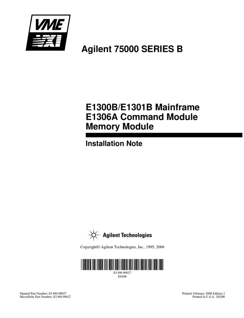 Agilent Technologies VME VXI 75000 B Series Installation and operation manual