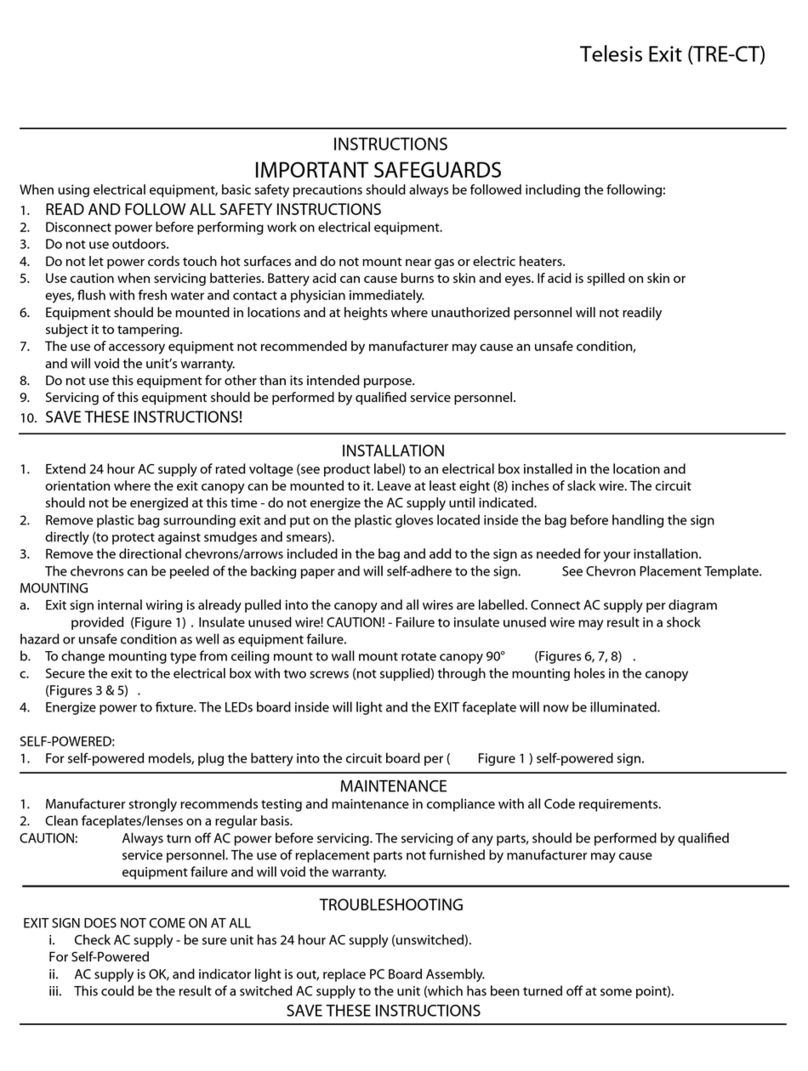 Evenlite Telesis Exit instructions