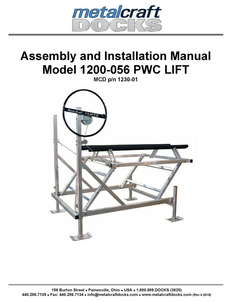 MetalCraft Docks PWC LIFT Assembly and installation manual