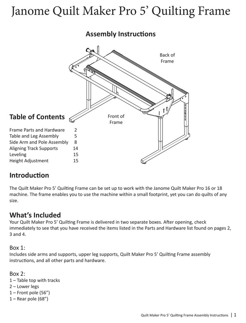 Janome Quilt Maker Pro 5' Quilting Frame Assembly instructions