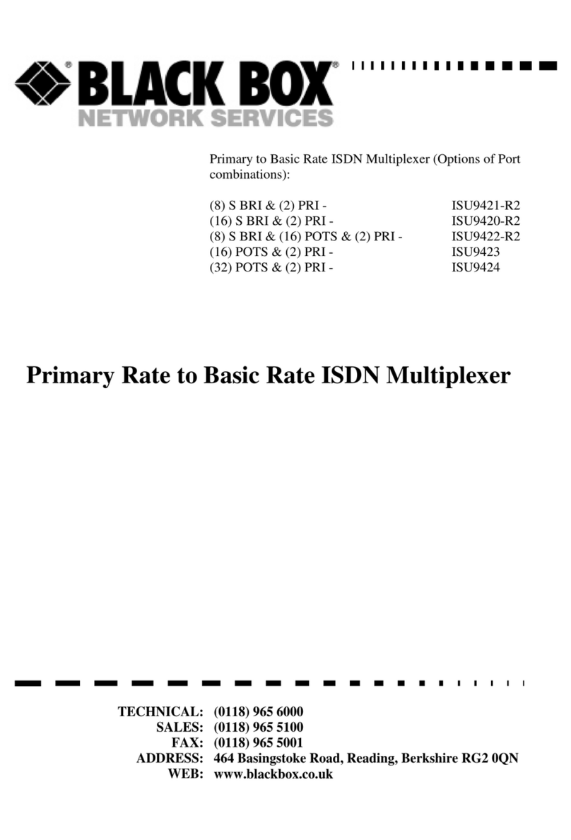 Black Box Primary Rate to Basic Rate ISDN Multiplexer User manual