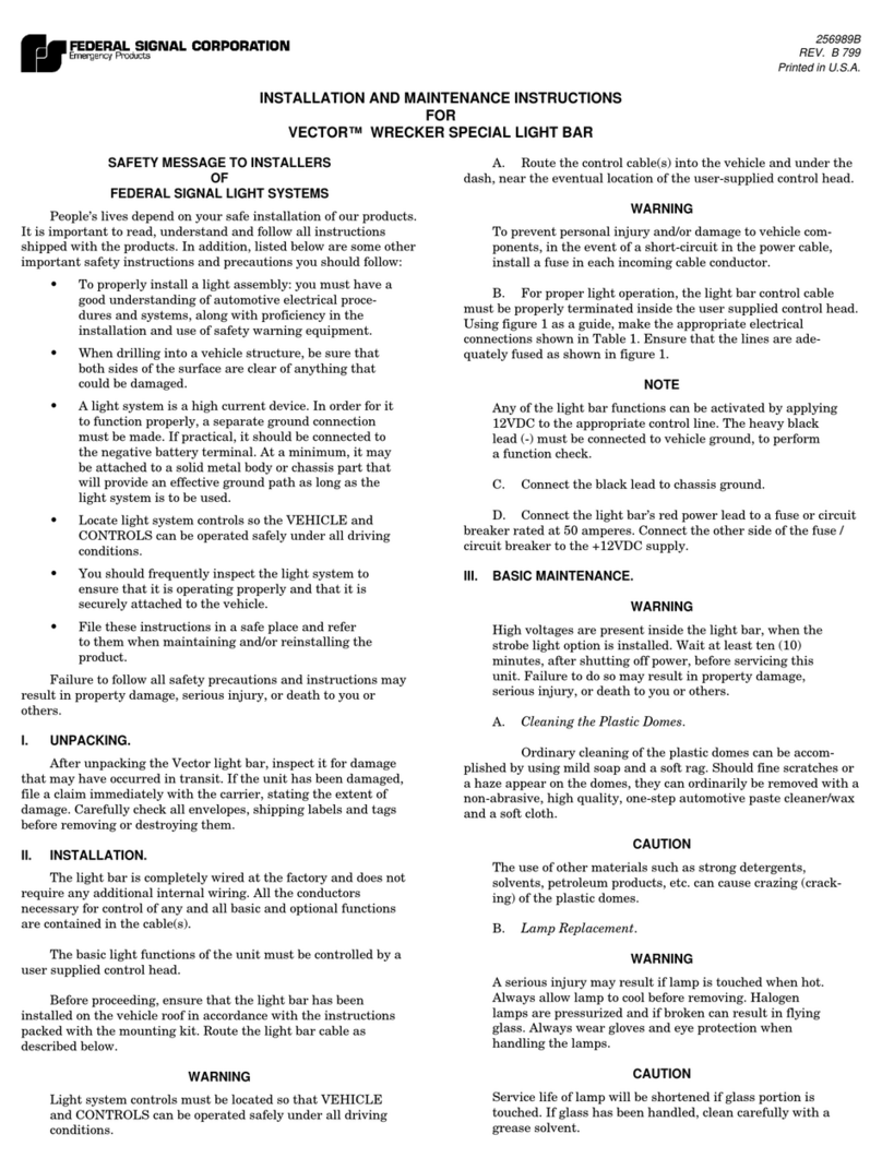 Federal Signal Corporation VECTOR User manual