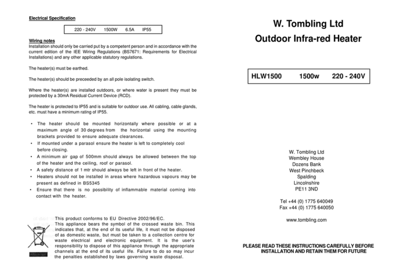 W. Tombling HLW1500 instructions