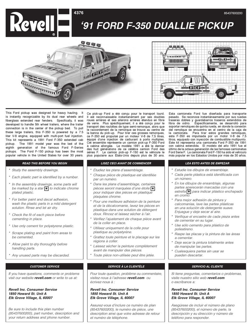 REVELL 91 FORD F-350 DUALLIE PICKUP User manual
