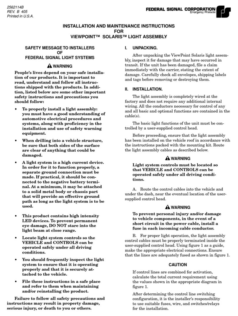 Federal Signal Corporation VIEWPOINT SOLARIS Installation and maintenance instructions