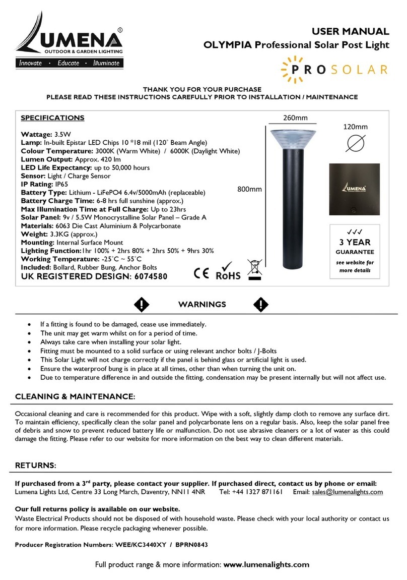 Lumena ProSolar Olympia user manual