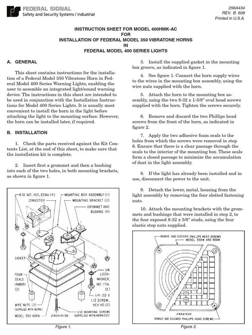 Federal Signal Corporation 400HMK-AC instruction sheet
