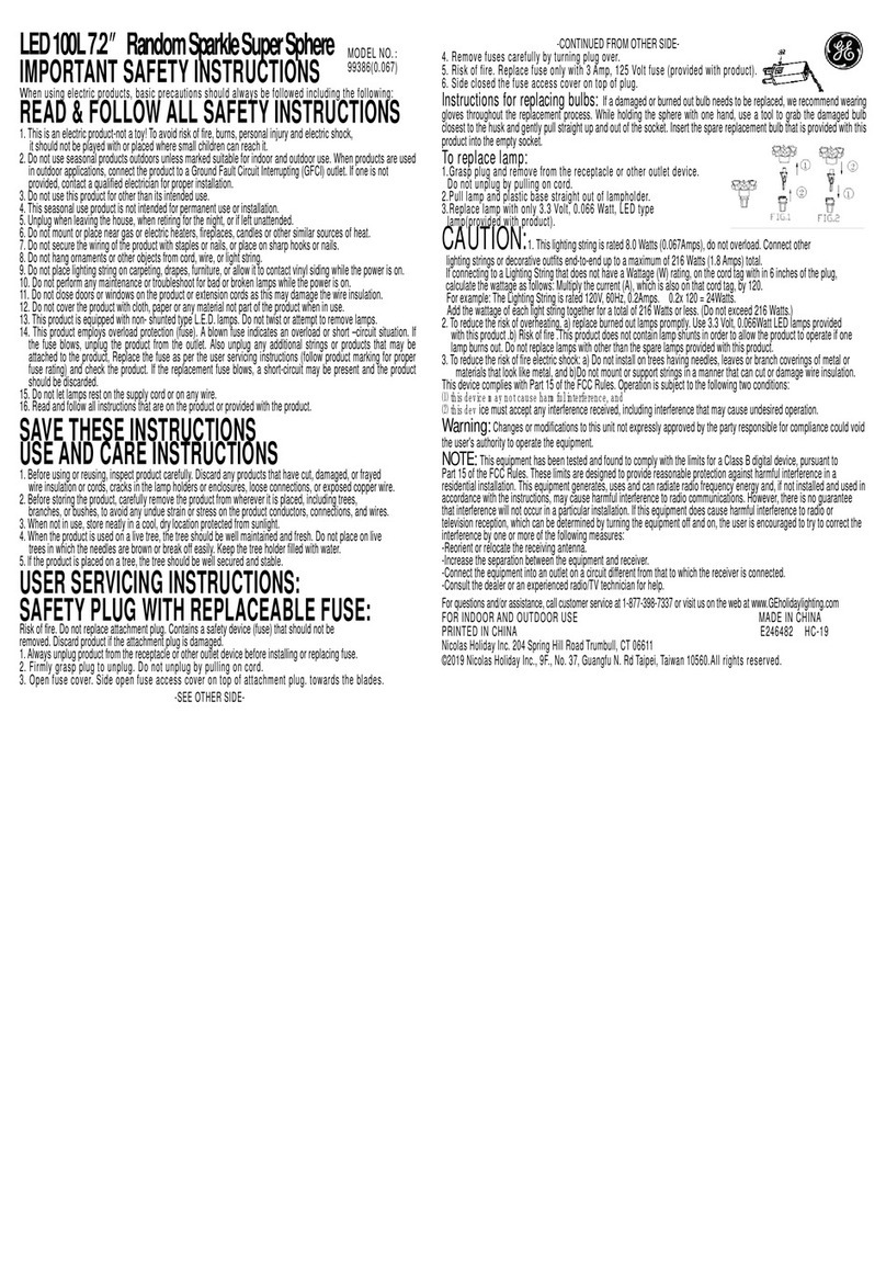 GE 99386 User manual