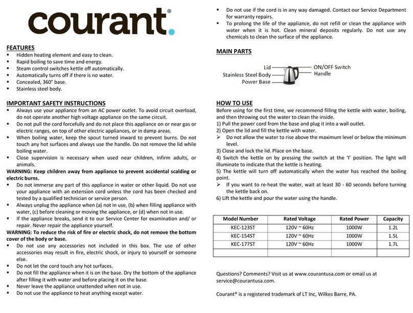 COURANT KEC-123ST manual