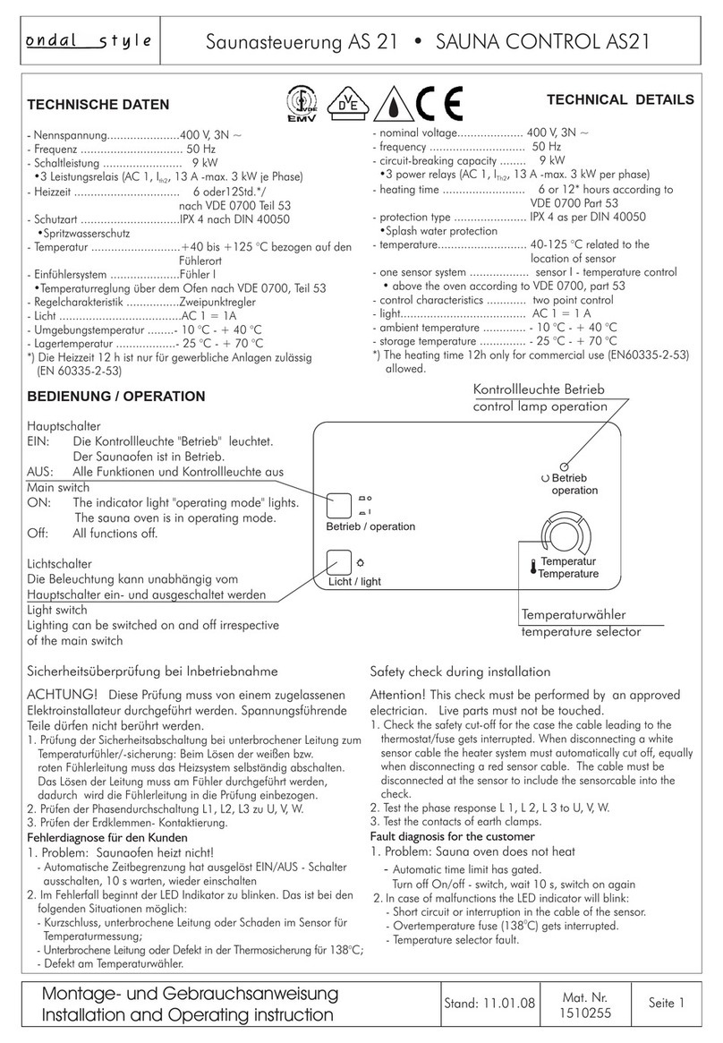 Ondal AS21 Installation and operating instruction Ondal AS21 Installation and operating instruction