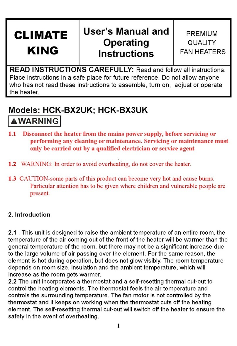 Climate King HCK-BX2UK User's manual and operating instructions Climate King HCK-BX2UK User's manual and operating instructions