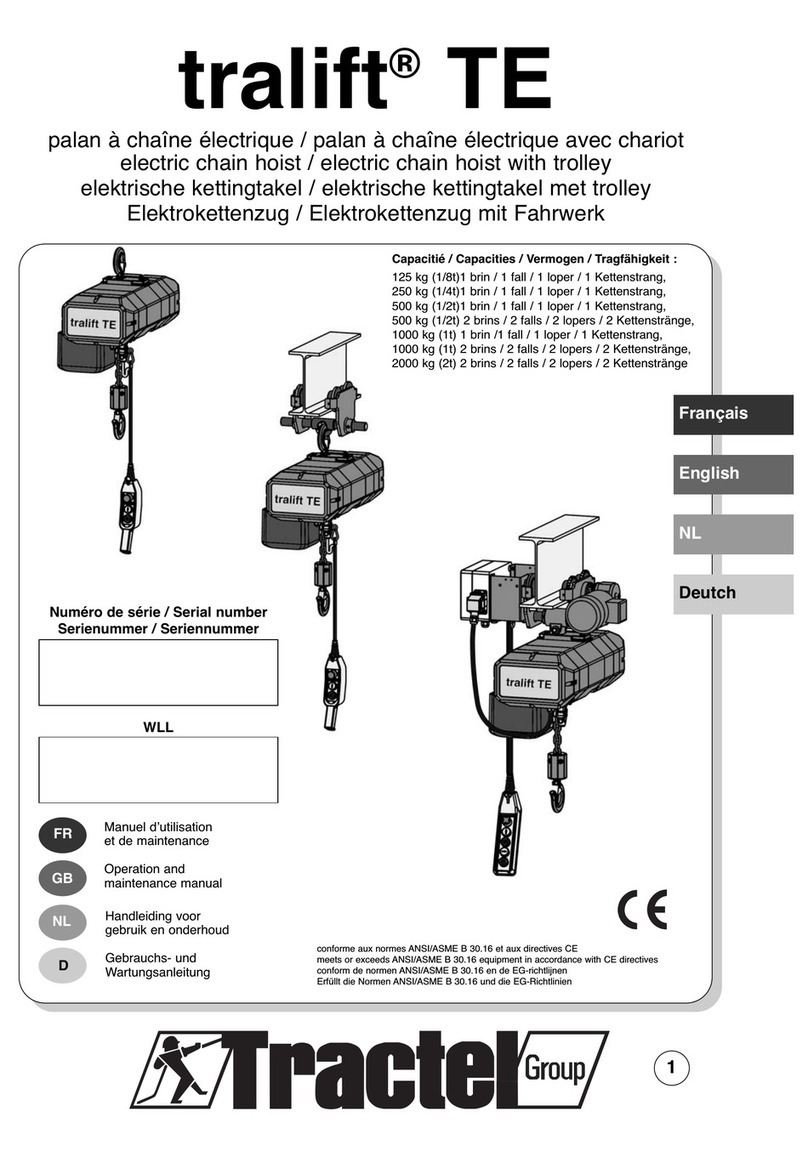 Tractel Group tralift TE Series Operation and maintenance manual Tractel Group tralift TE Series Operation and maintenance manual