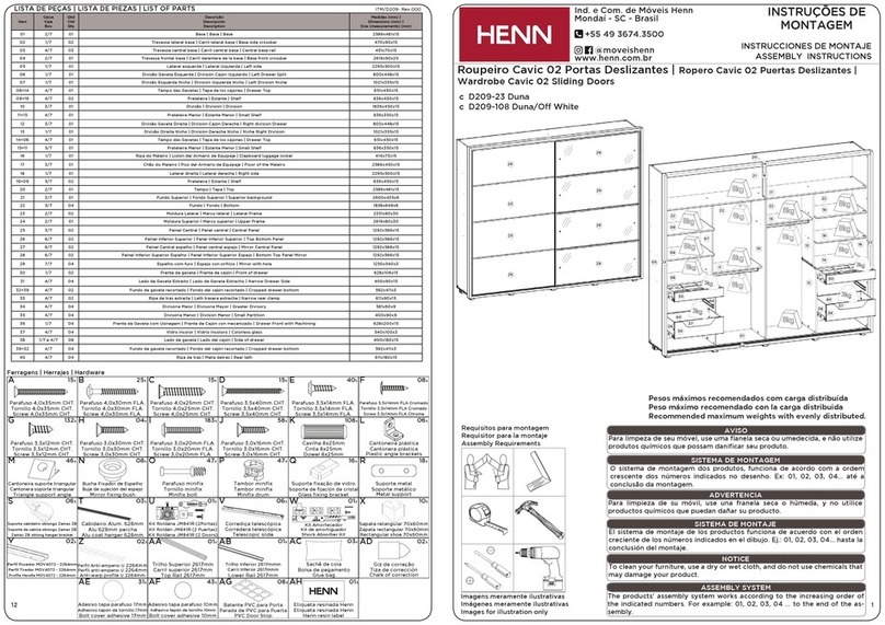 HENN Wardrobe Cavic 02 Sliding Doors D209-23 Assembly instructions