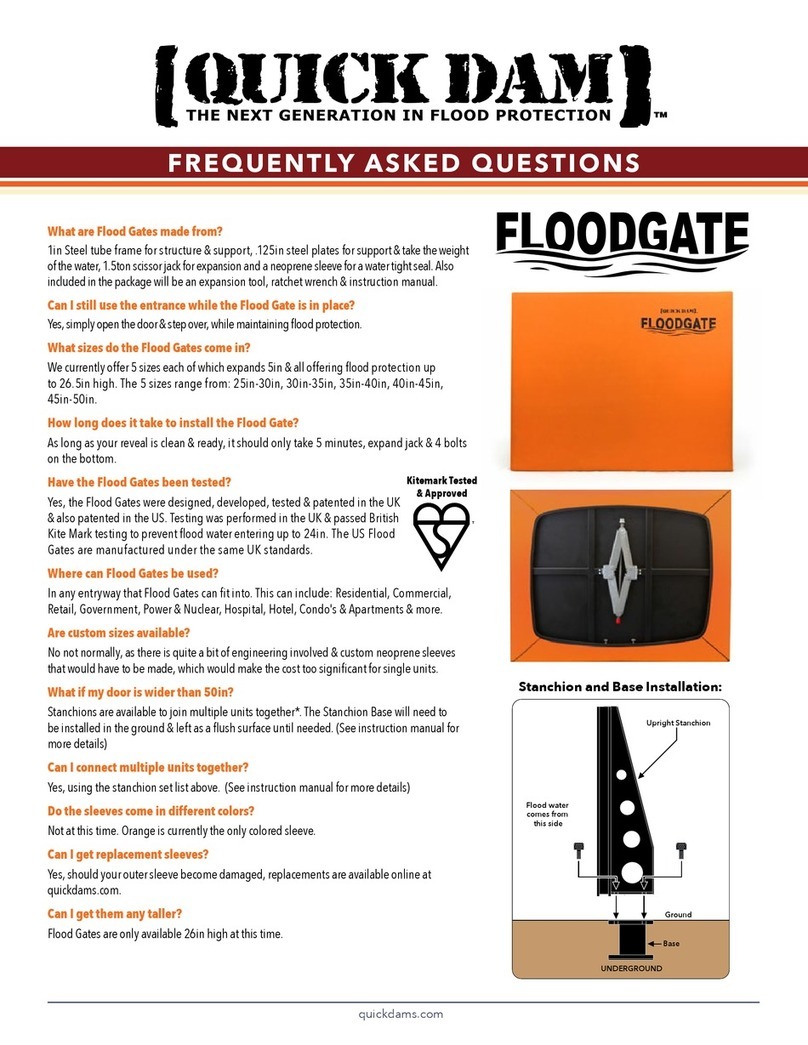 QUICK DAM FLOODGATE QDFG45 Frequently asked questions