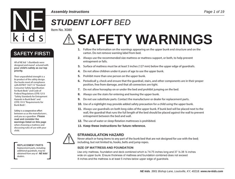 NE kids STUDENT LOFT BED X080 Assembly instructions