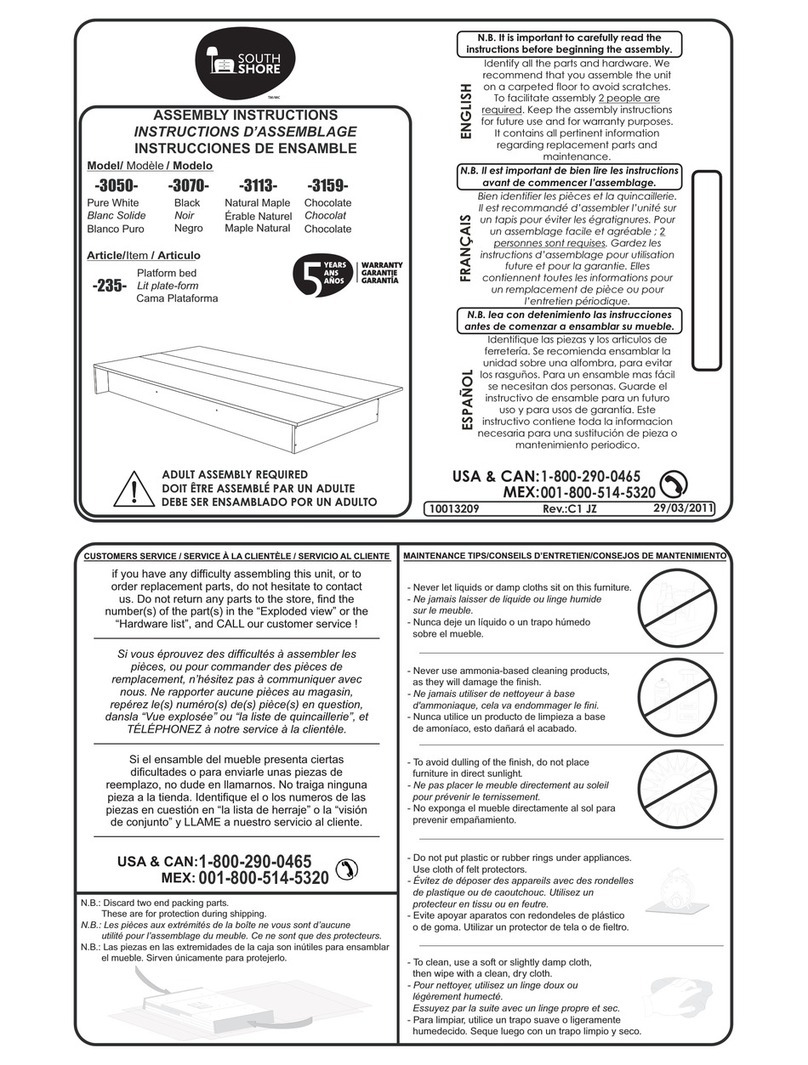 SouthShore 3050-235 Assembly instructions SouthShore 3050-235 Assembly instructions