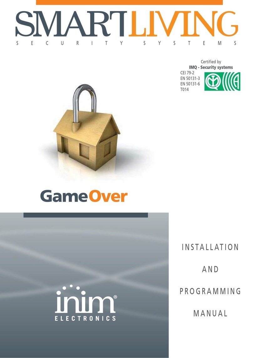INIM GameOver SmartLiving 505 Installation and programming manual