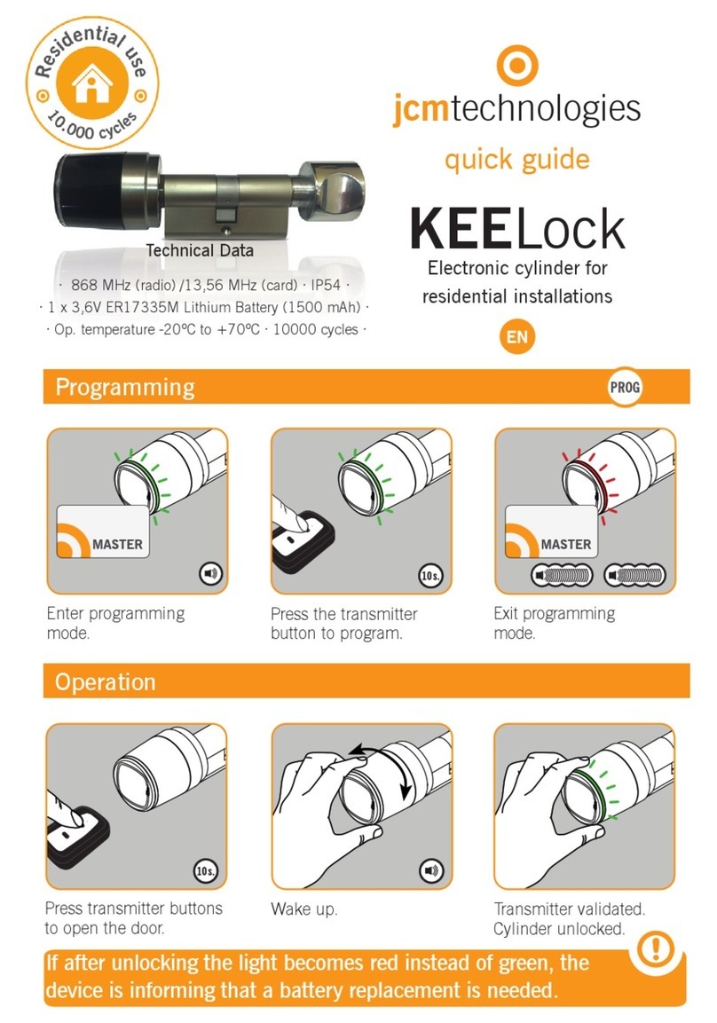 JCM Technologies KEELock quick guide JCM Technologies KEELock quick guide