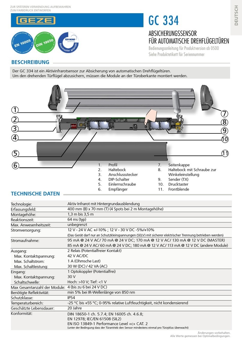 GEZE GC 334 User manual