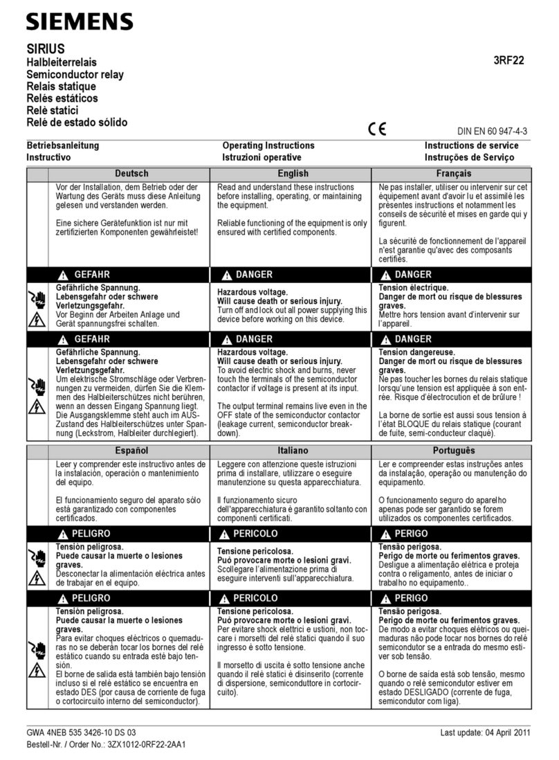 Siemens SIRIUS 3RF22 Series operating instructions