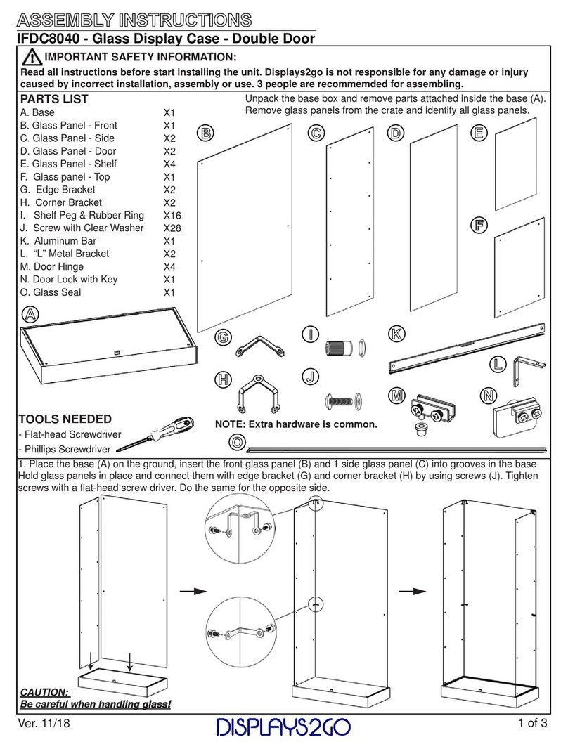 Displays2go Glass Display Case IFDC8040 User manual Displays2go Glass Display Case IFDC8040 User manual
