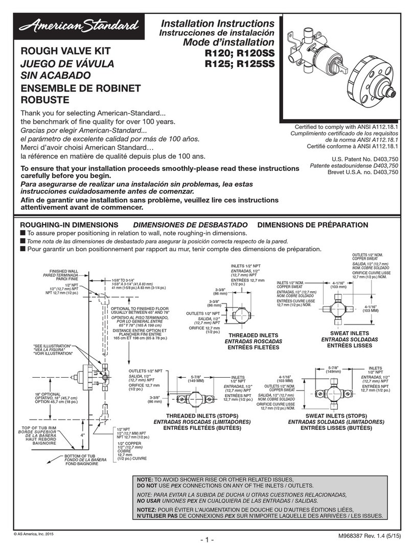American Standard R120 installation instructions