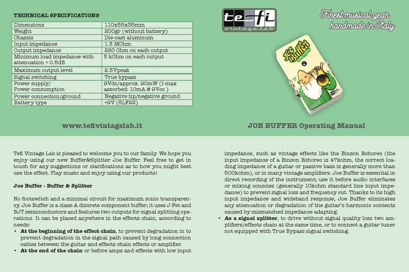 Tefi Vintage Lab JOE BUFFER operating manual
