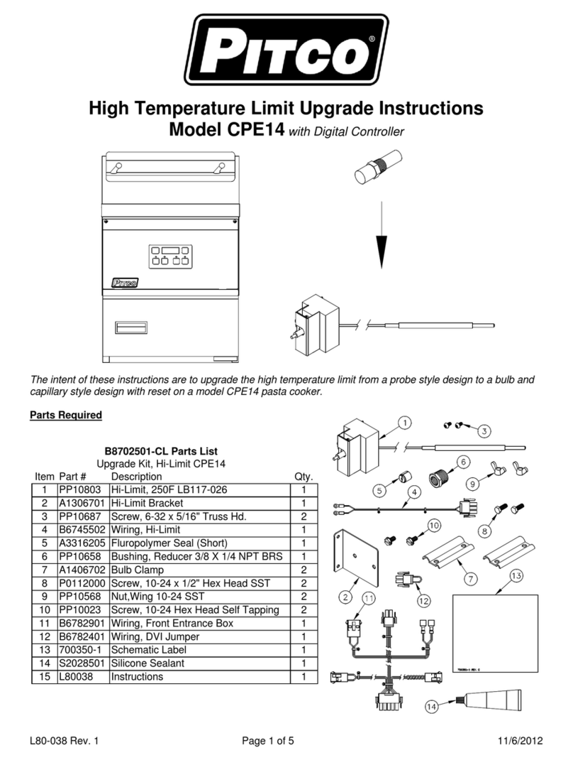 Pitco CPE14 Series Quick start guide