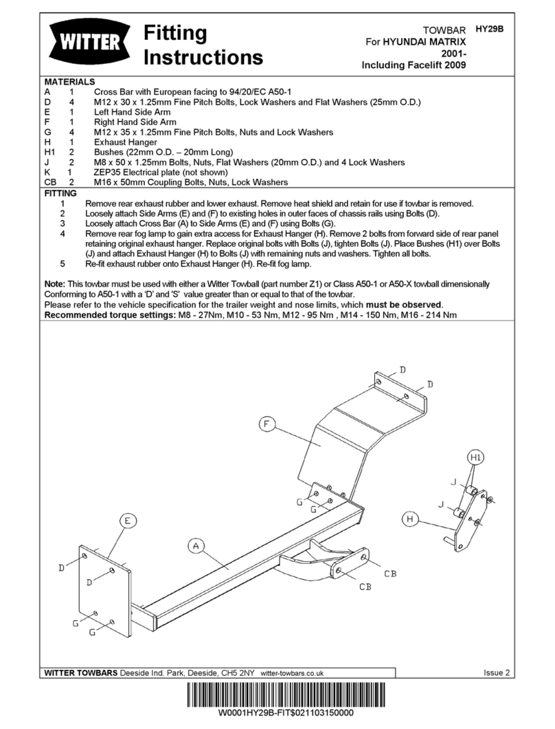 Witter HY29B Fitting instructions