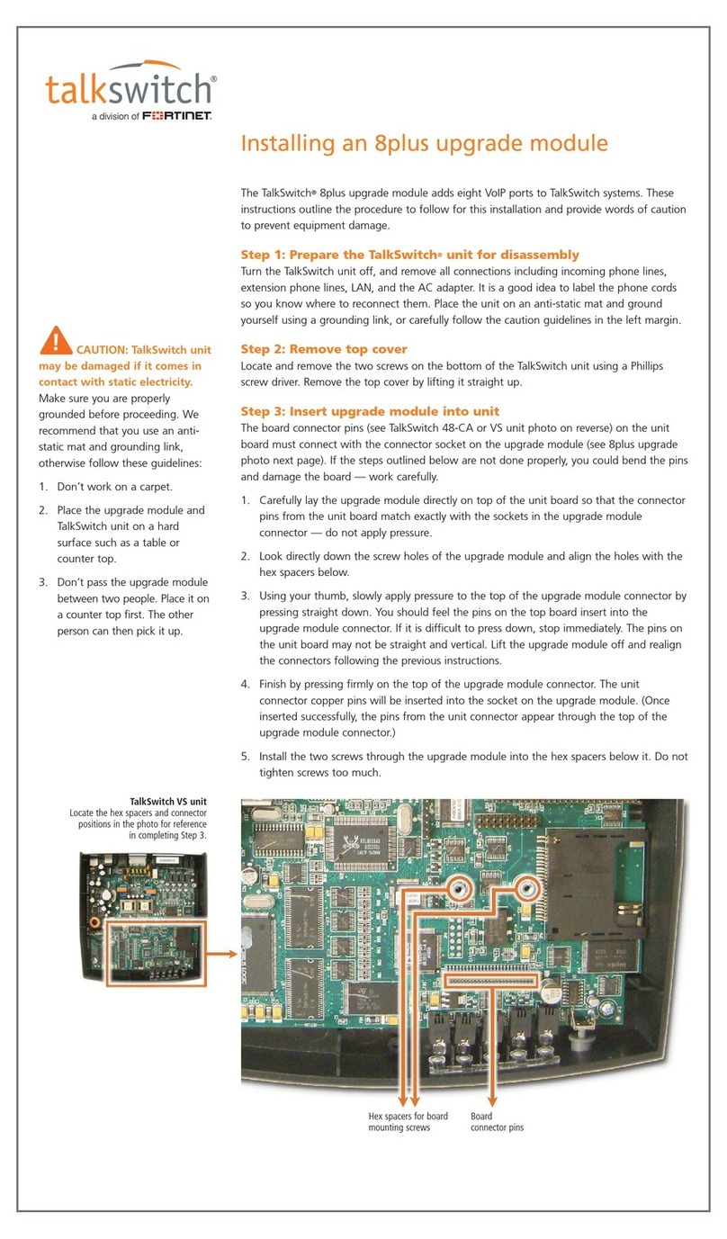 Fortinet TalkSwitch 8plus Instruction Manual