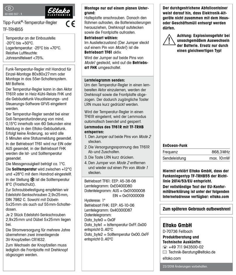 Eltako electronics Tap-radio TF-TRHB55 manual