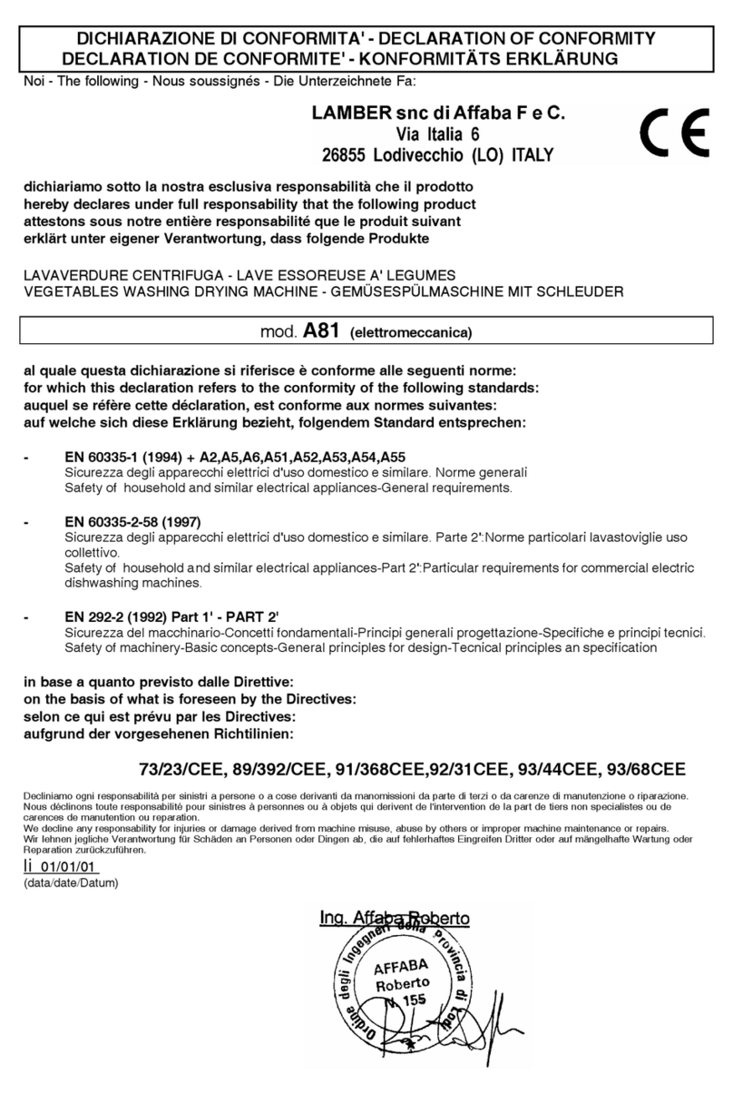 lamber A81 Instructions for the User and the Installer