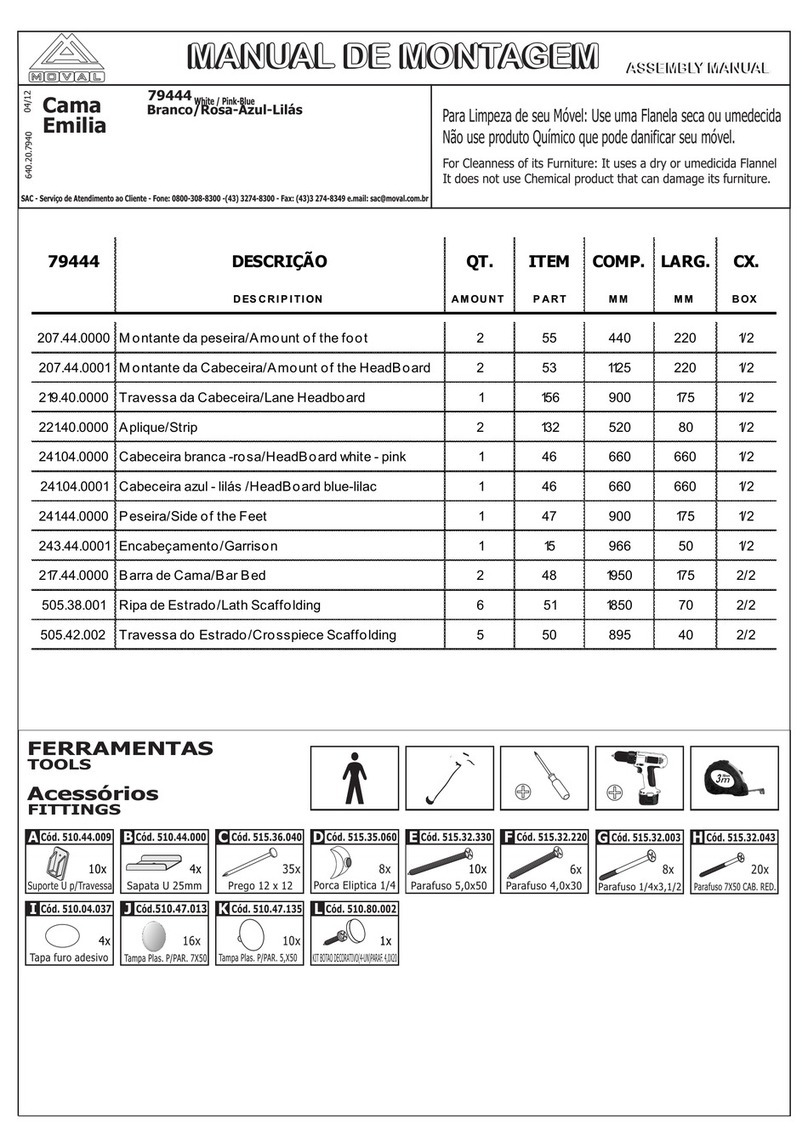 Moval Cama Emilia 79444 User manual