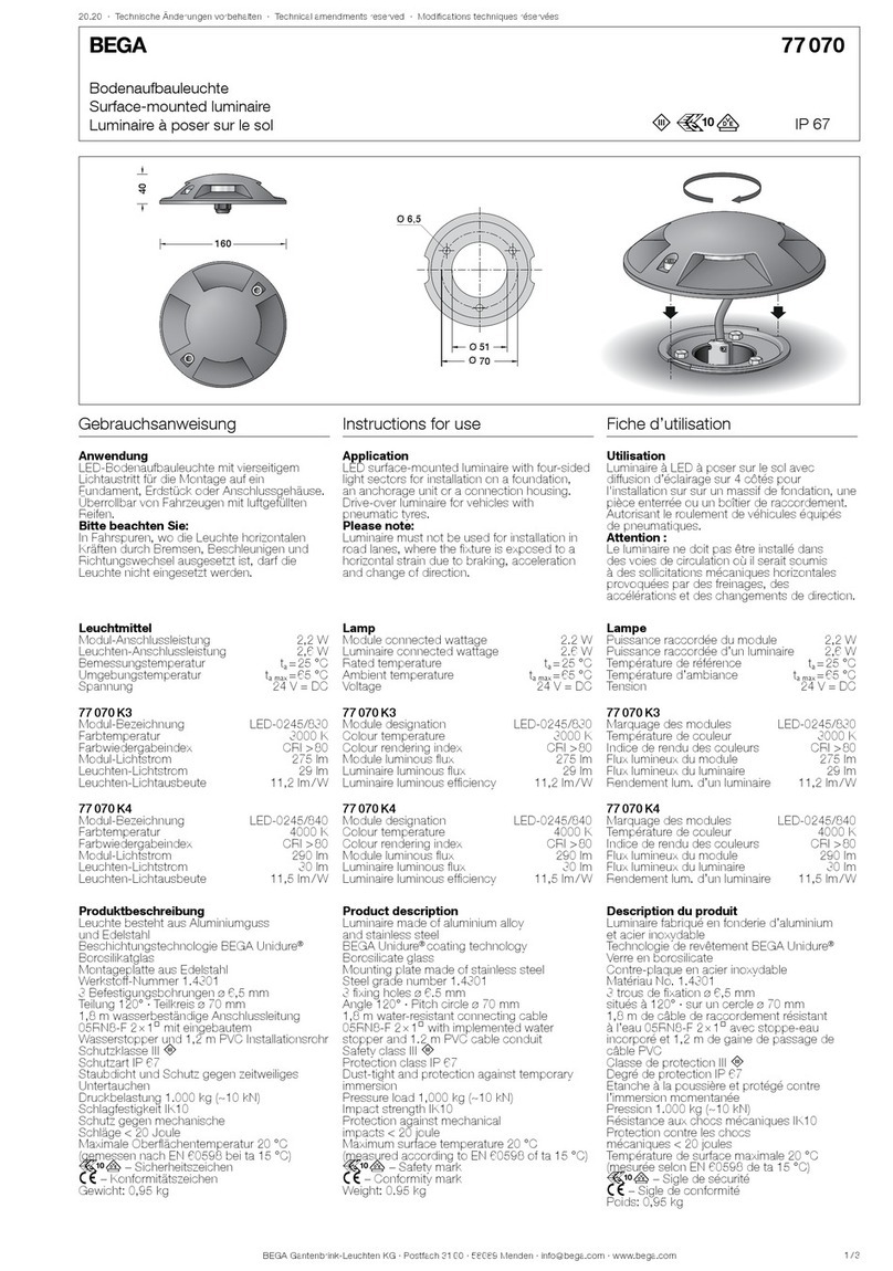 BEGA 77 070 Instructions for use BEGA 77 070 Instructions for use