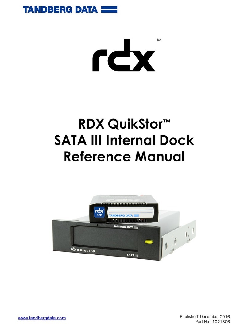 Tandberg Data RDX QuikStor Reference manual
