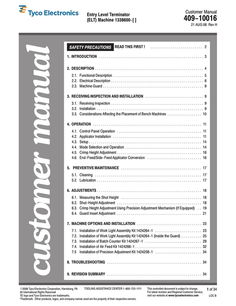 Tyco Electronics 1338600 Series Customer's manual