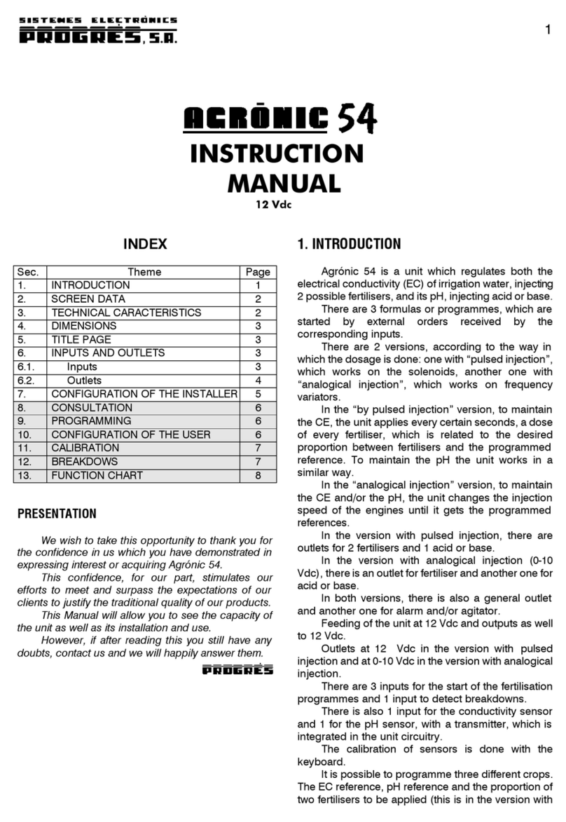 Sistemes Electrònics Progrés s.a. AGRONIC 54 User manual