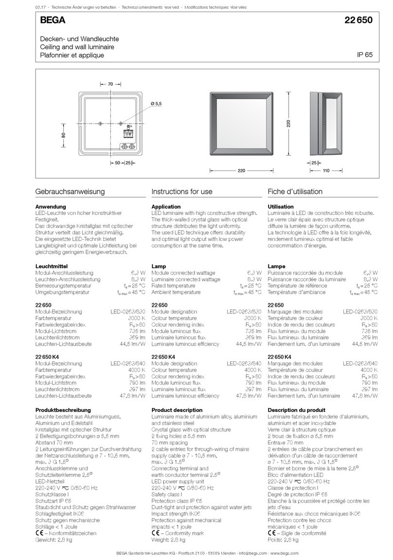 BEGA 22 650 Instructions for use