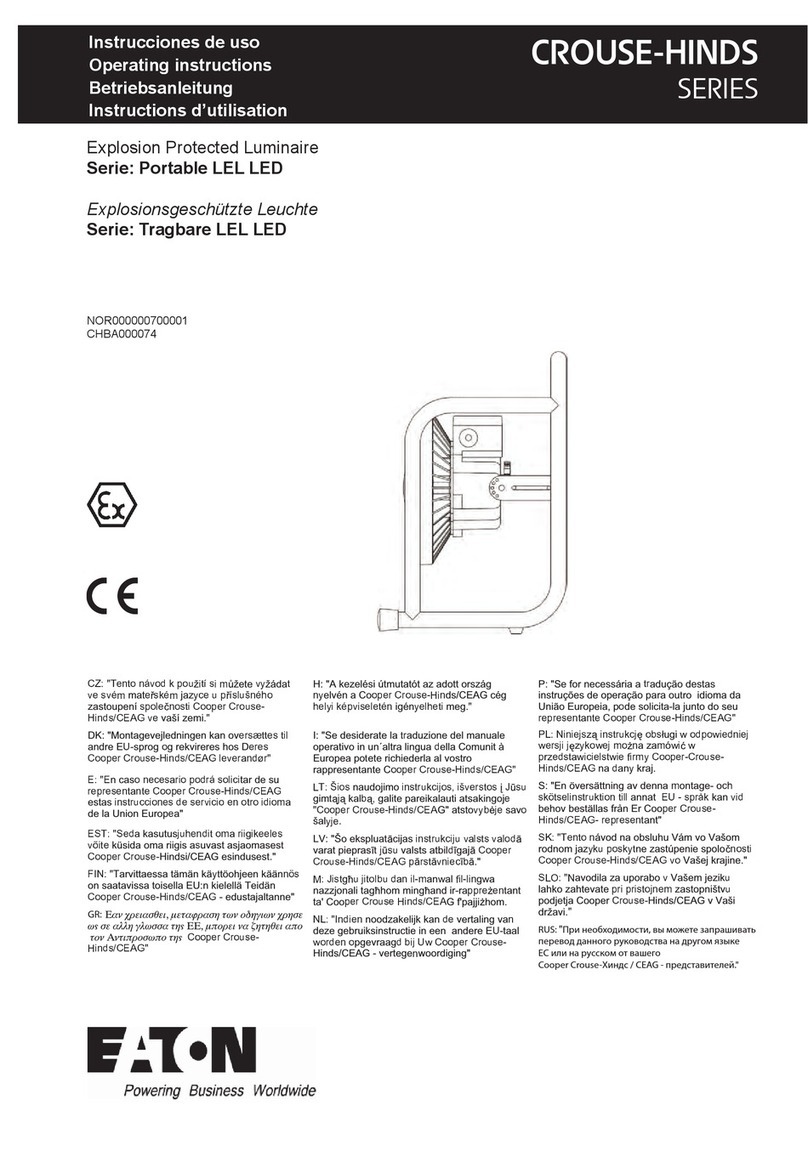 Eaton CROUSE-HINDS LEL Series operating instructions Eaton CROUSE-HINDS LEL Series operating instructions