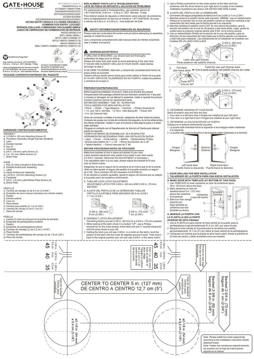 Gate House BS7L1 User manual