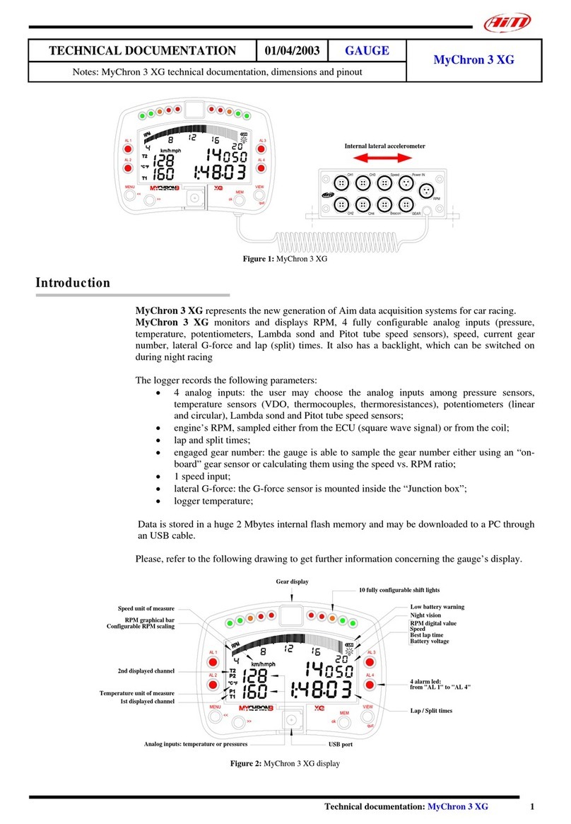 Aim MyChron 3 XG Technical documentation