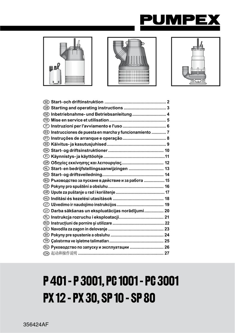 Pumpex P 401 Starting and operating instructions