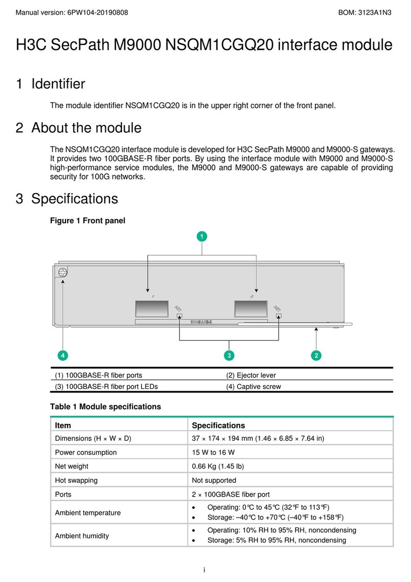 H3C SecPath M9000 NSQM1CGQ20 manual